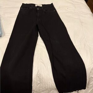 Reformation - Black cropped frayed jeans. Worn 1x. Retail: $198